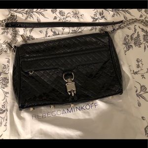Rebecca Minkoff Black Quilted Patent Mac Crossbody